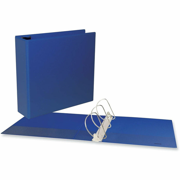 Universal Slant D-Ring View Binder, 3 Rings, 3" Capacity, 11 x 8.5, Navy Blue
