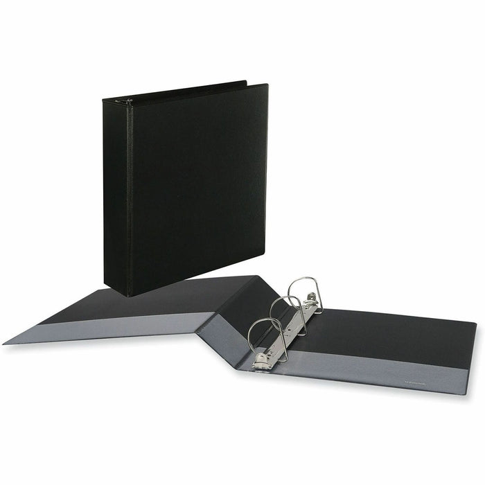 Universal Slant D-Ring View Binder, 3 Rings, 2" Capacity, 11 x 8.5, Black, 6/Carton