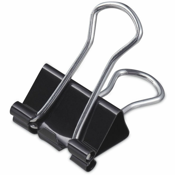 Universal Binder Clips with Storage Tub, Small, Black/Silver, 40/Pack