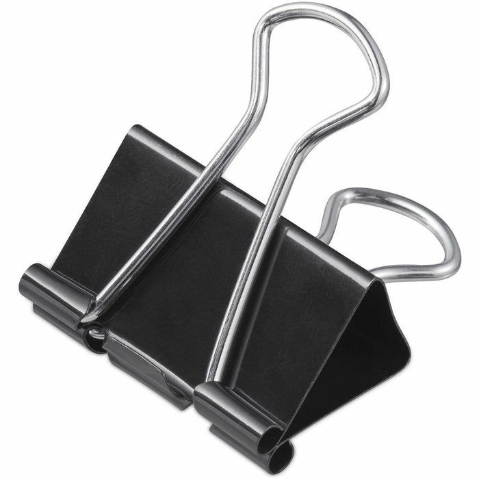 Universal Binder Clips with Storage Tub, Mini, Black/Silver, 60/Pack