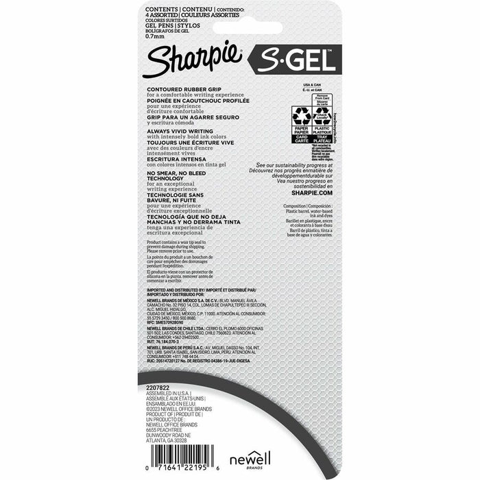 Sharpie S-Gel, White Fashion Barrel, Medium Point (0.7mm)