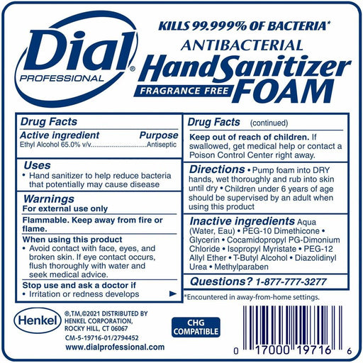 Dial Hand Sanitizer Foam Refill