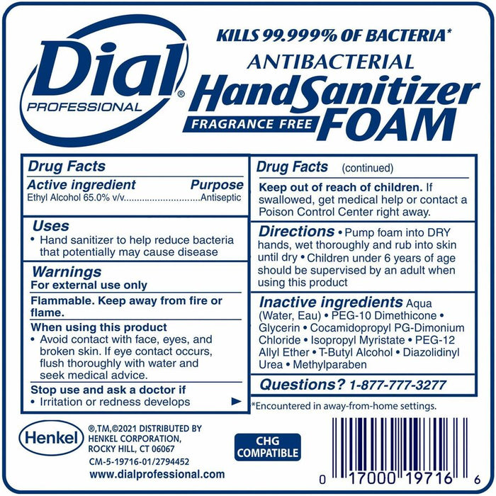 Dial Hand Sanitizer Foam Refill