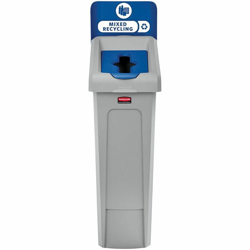 Rubbermaid Commercial Slim Jim Recycling Station 1-Stream Mixed Recycling, 23 Gal
