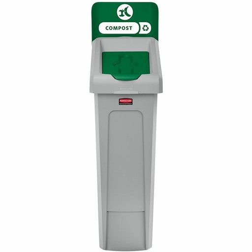Rubbermaid Commercial Slim Jim Recycling Station 1-Stream Compost, 23 Gal