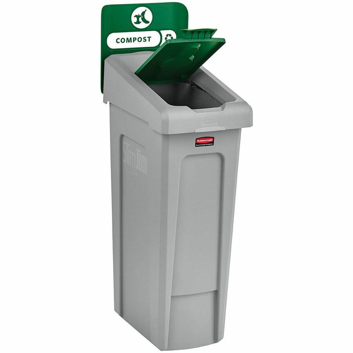 Rubbermaid Commercial Slim Jim Recycling Station 1-Stream Compost, 23 Gal