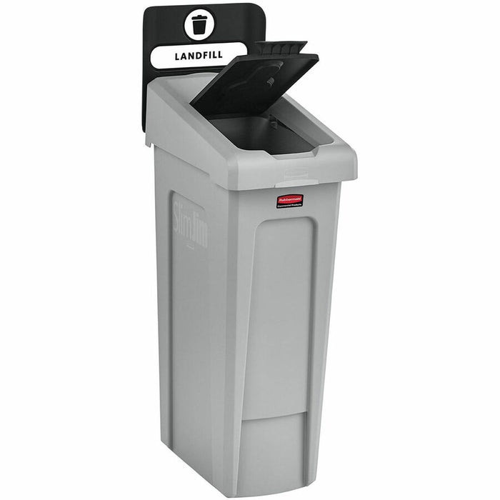 Rubbermaid Commercial Slim Jim Recycling Station 1-Stream Landfill, 23 Gal