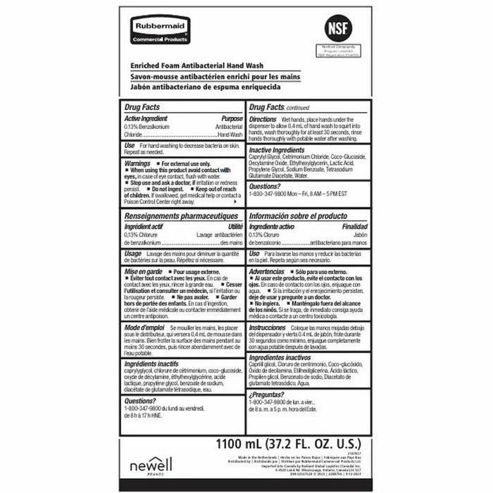 Rubbermaid Commercial AutoFoam Hand Sanitizer Foam Refill