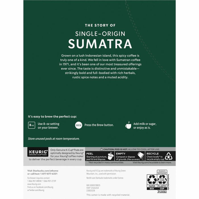 Starbucks® K-Cup Sumatra Coffee