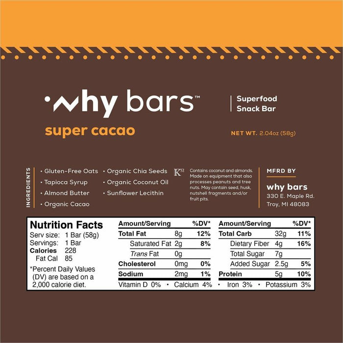 Why Bars Superfood Protein Snack Bars