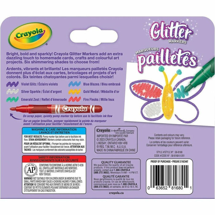 Crayola 6 Color Glitter Markers