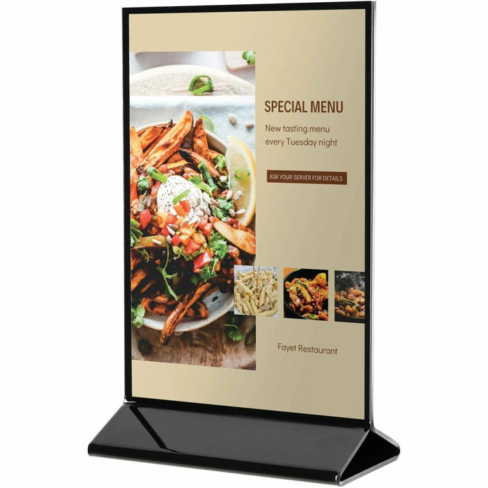 Deflecto Double-Sided Sign Holder w/Base