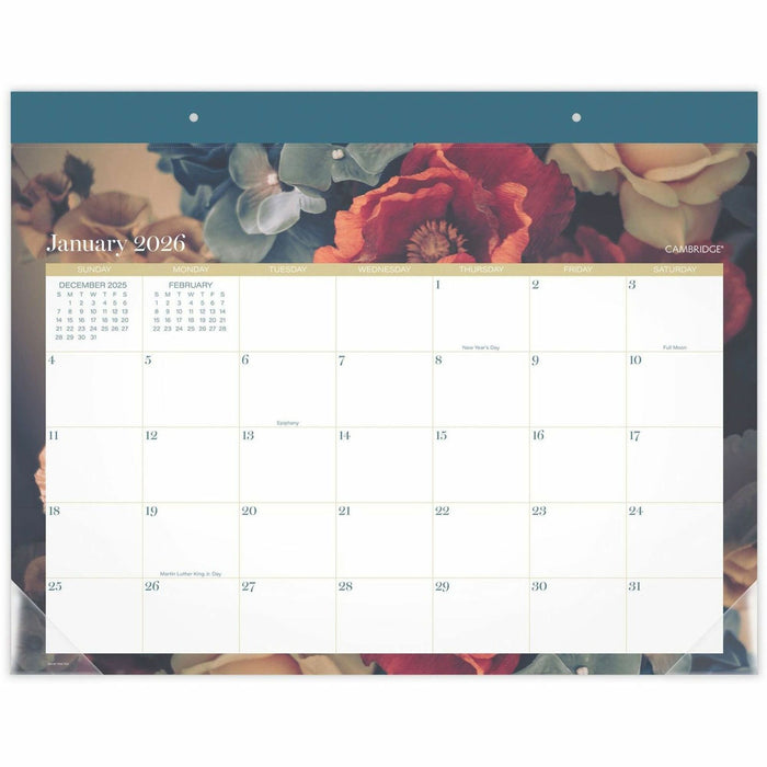 At-A-Glance Midnight Garden Monthly Desk Pad