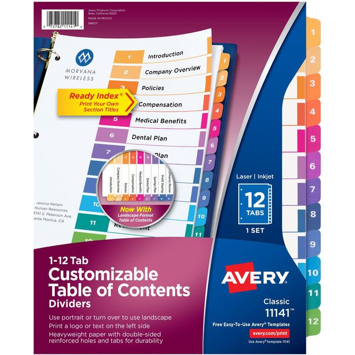 Avery® Ready Index Custom TOC Binder Dividers