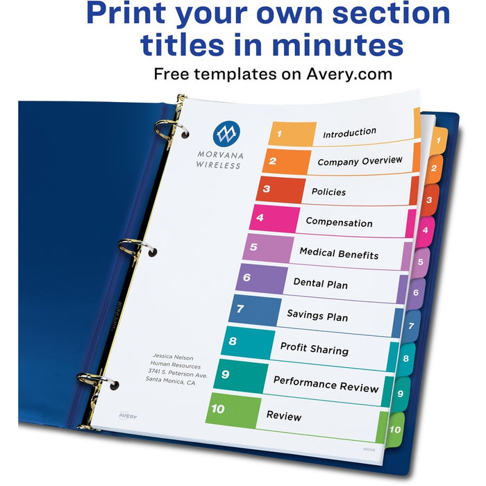 Avery® Ready Index Custom TOC Binder Dividers