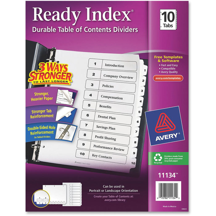 Avery® Ready Index Classic Tab Binder Dividers