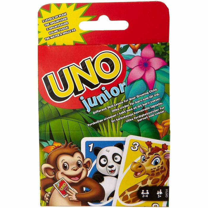 UNO Junior Card Game For Kids With Simple Rules & Animal Matching For 2-4 Player