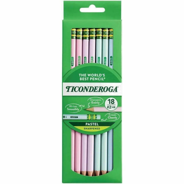 Ticonderoga Pastel Wood-Cased No. 2 Pencils