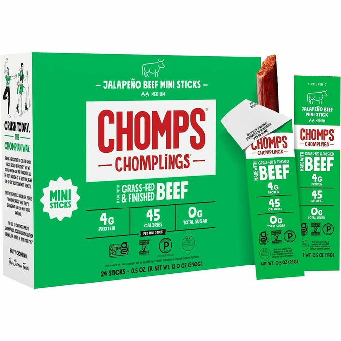 CHOMPS Chomplings Jalepeno Beef Jerky Sticks