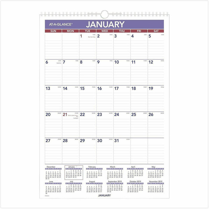At-A-Glance Write-on/Wipe-off Laminated Monthly Wall Calendar