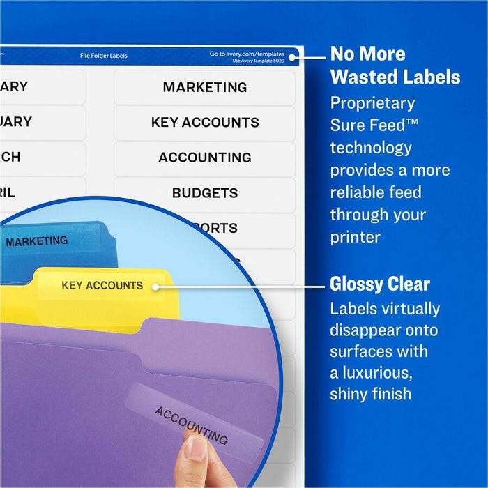 Avery® Clear Top Tab Filing Labels