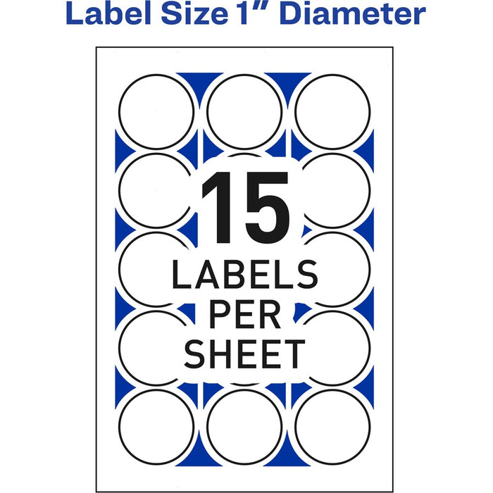Avery® Mailing Seals, Permanent, 1" Diameter, 600 Labels (5247)