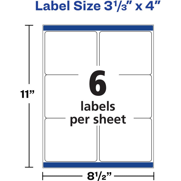 Avery® Waterproof Labels, 3-1/3" x 4" , 300 Total (05524)