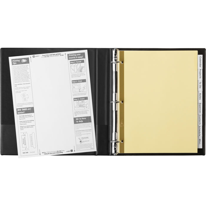 Avery® Big Tab Insertable Dividers - Reinforced Gold Edge