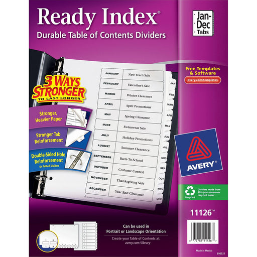 Avery® Ready Index Binder Dividers - Customizable Table of Contents