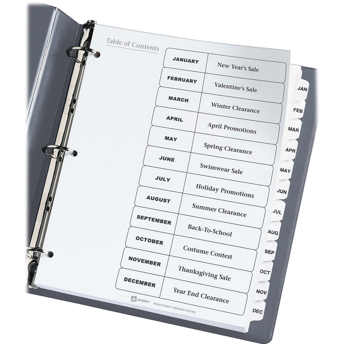 Avery® Ready Index Binder Dividers - Customizable Table of Contents