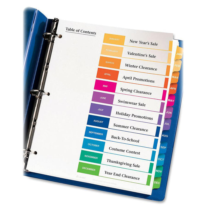 Avery® Ready Index Binder Dividers - Customizable Table of Contents