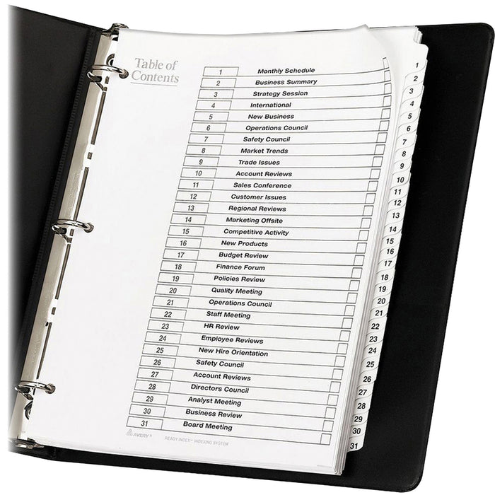 Avery® Ready Index Binder Dividers - Customizable Table of Contents