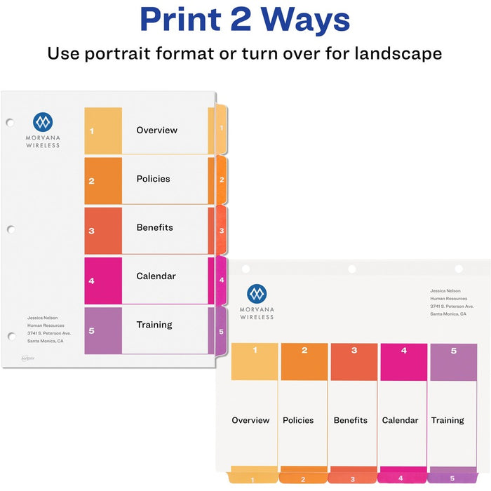 Avery® Ready Index Custom TOC Binder Dividers