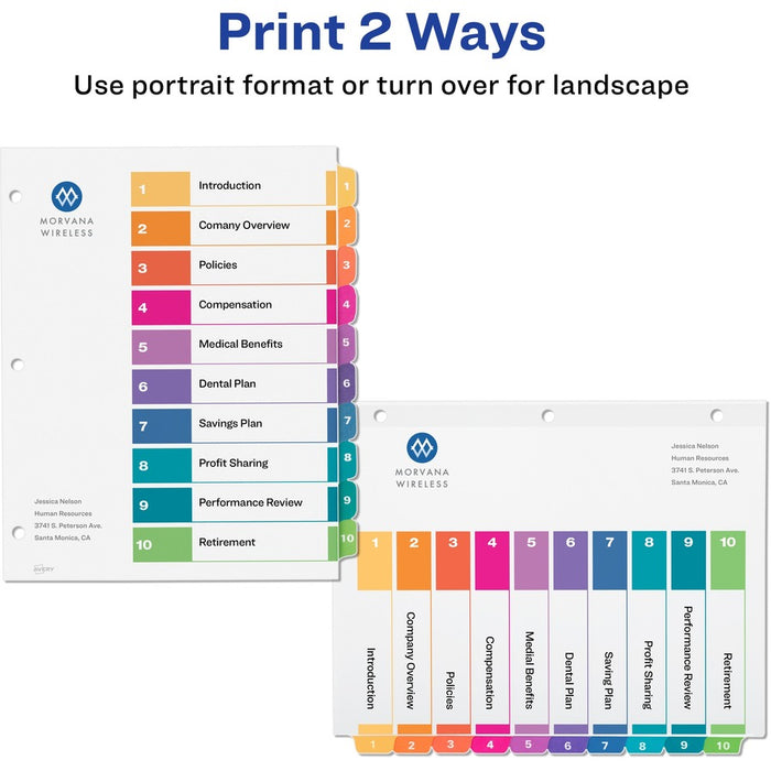 Avery® Ready Index Custom TOC Binder Dividers