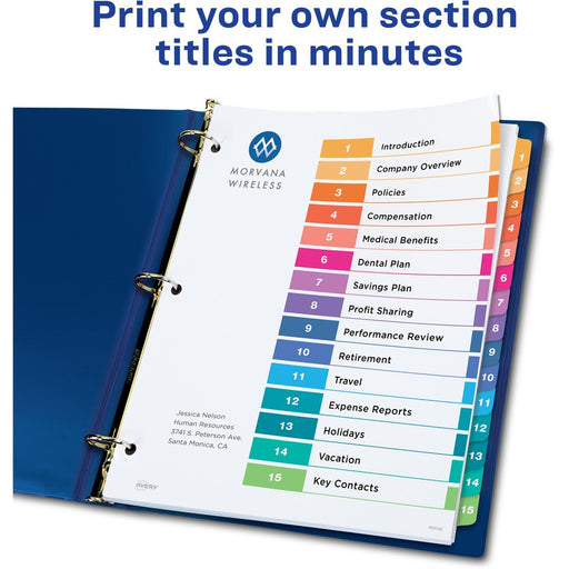 Avery® Ready Index Custom TOC Binder Dividers