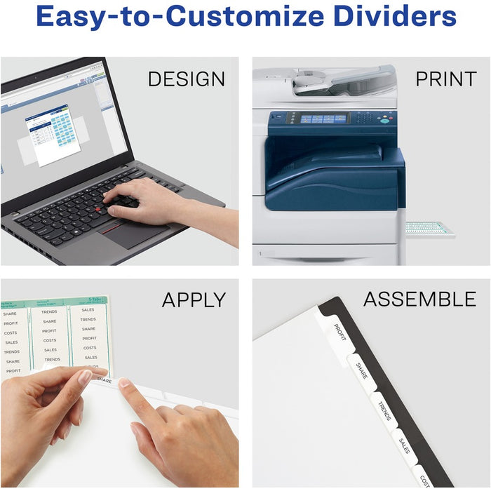 Avery® Print & Apply Clear Label Dividers - Index Maker Easy Peel Printable Labels