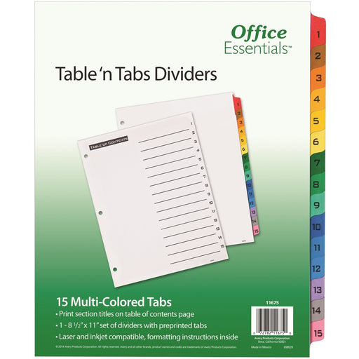 Avery® Office Essentials Table 'n Tabs Dividers