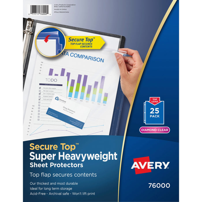 Avery® Secure Top Sheet Protectors