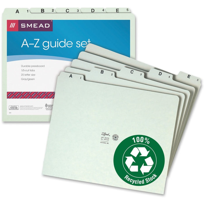 Smead 1/5 Tab Cut Letter Recycled Top Tab File Folder