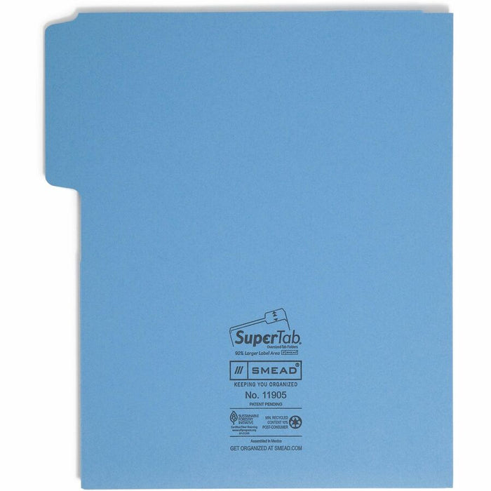 Smead SuperTab 1/3 Tab Cut Letter Recycled Top Tab File Folder