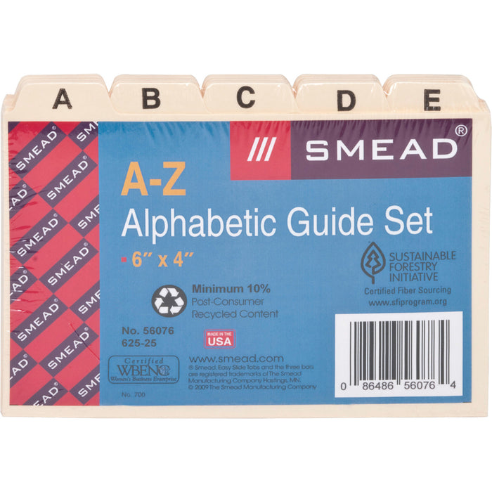 Smead Card Guides with Alphabetic Tab