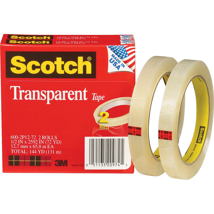 Scotch Transparent Tape - 1/2"W