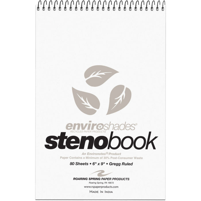 Roaring Spring Enviroshades Recycled Spiral Steno Memo Book