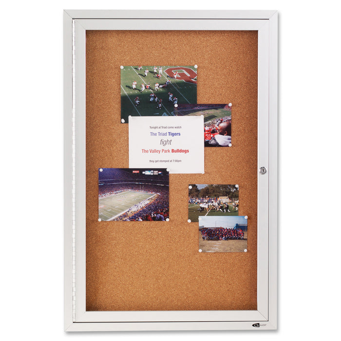 Quartet Enclosed Cork Bulletin Board for Outdoor Use