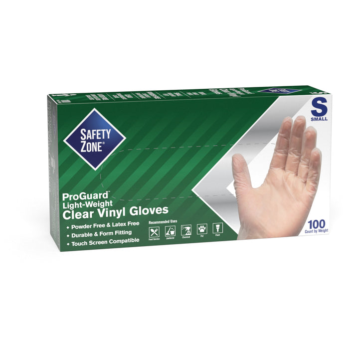 Safety Zone Powder Free Clear Vinyl Gloves