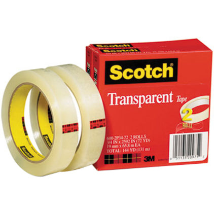 Scotch Transparent Tape - 3/4"W