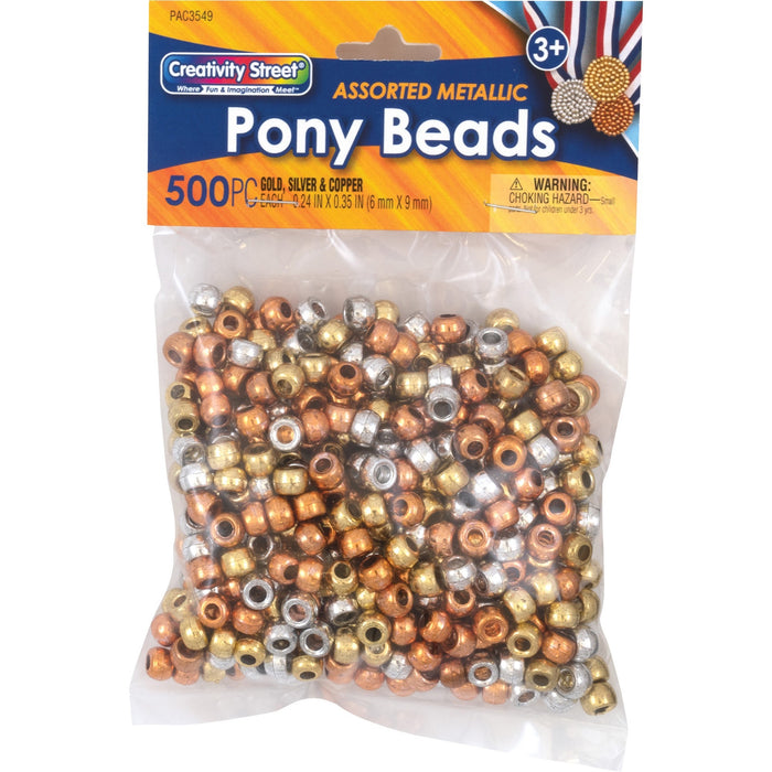 Creativity Street Metallic Pony Beads