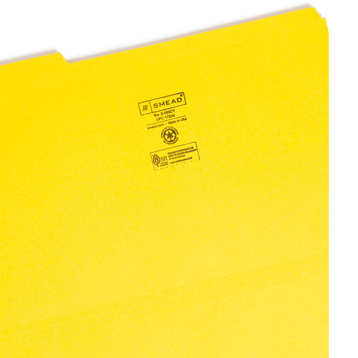 Smead Colored 1/3 Tab Cut Legal Recycled Top Tab File Folder