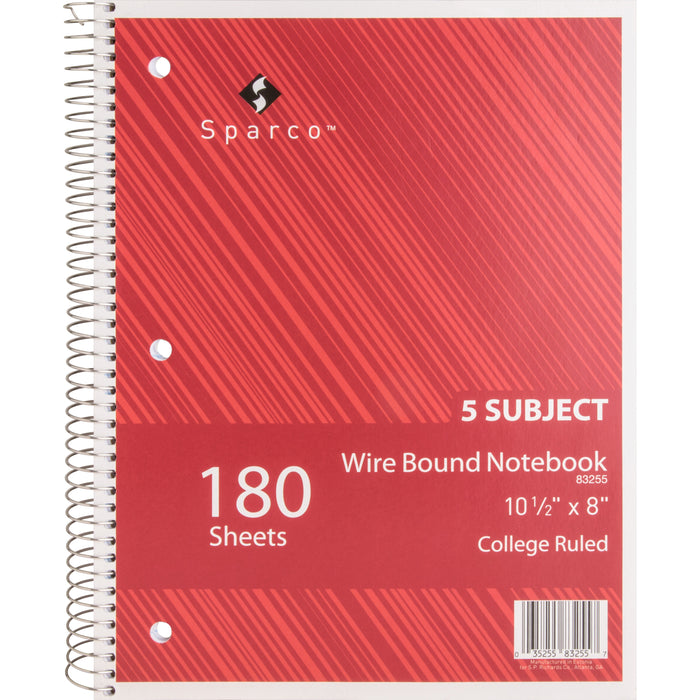 Sparco Wirebound College Ruled Notebooks