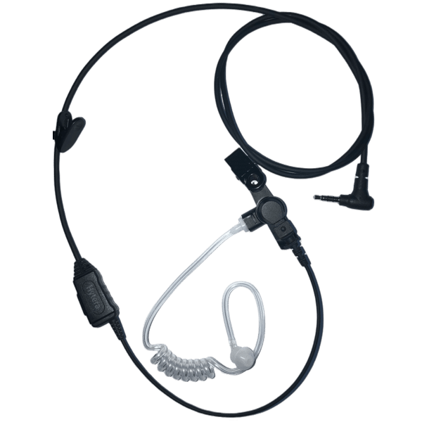 Earpiece with in-line PTT & Transparent Acoustic Tube